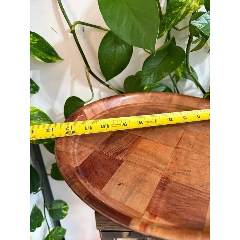 Vintage Wood Parquet Serving Tray